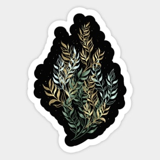 Delicate golden leaves Sticker